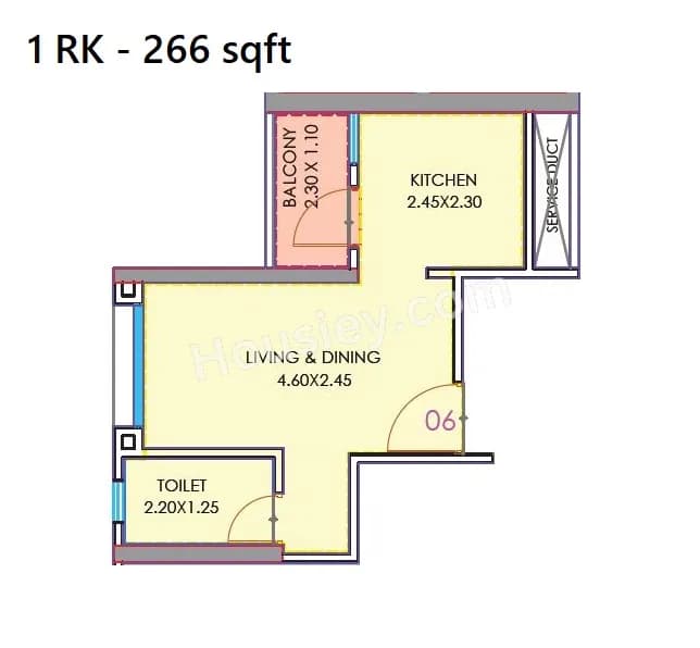 Unit plan - 266 sq.ft.