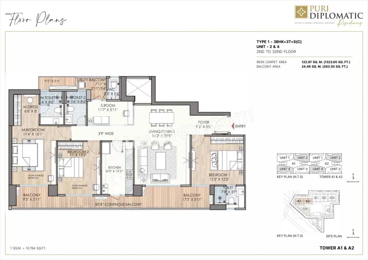 Unit plan - 1323 sq.ft.