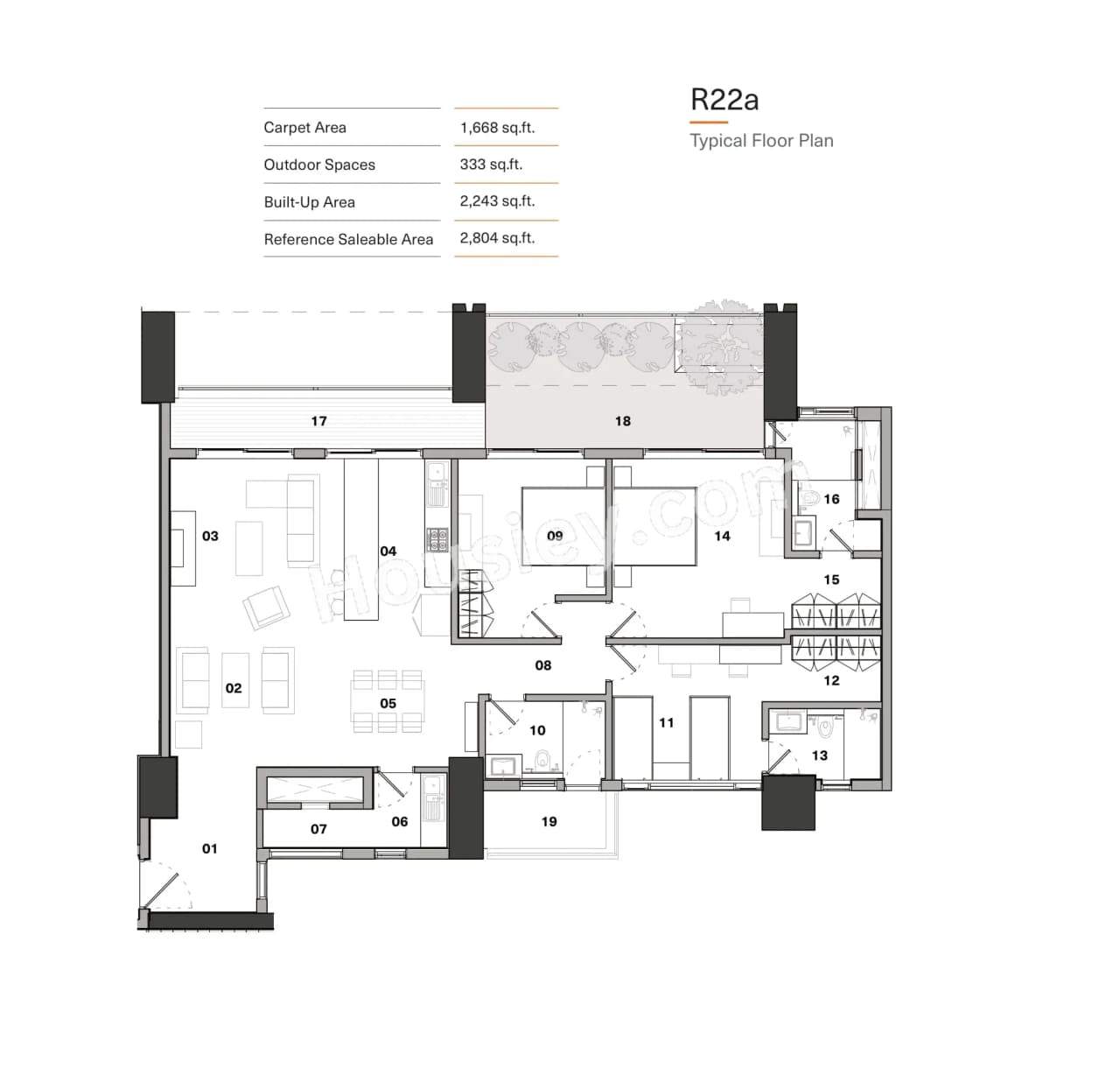 Unit plan - 1668 sq.ft.