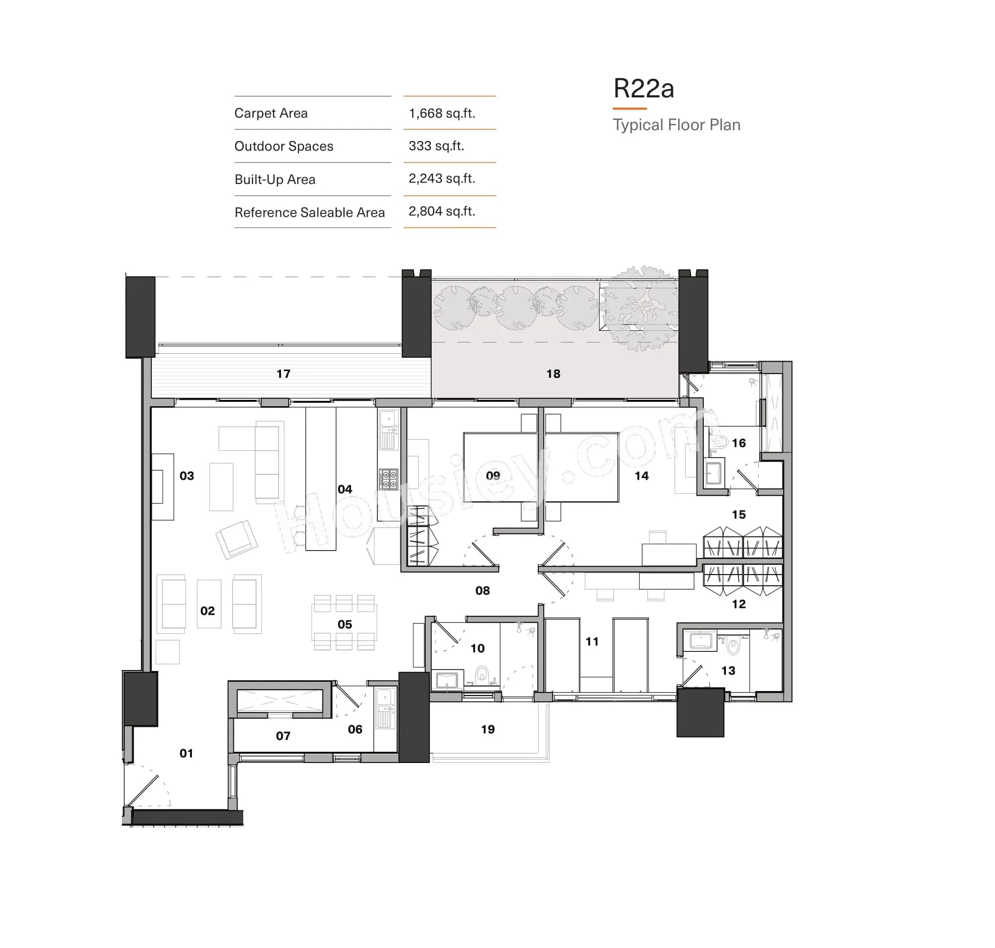 Unit plan - 1668 sq.ft.