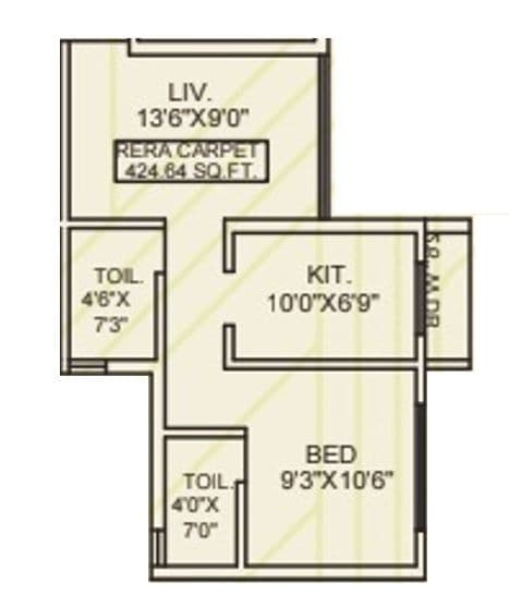 Unit plan - 424 sq.ft.