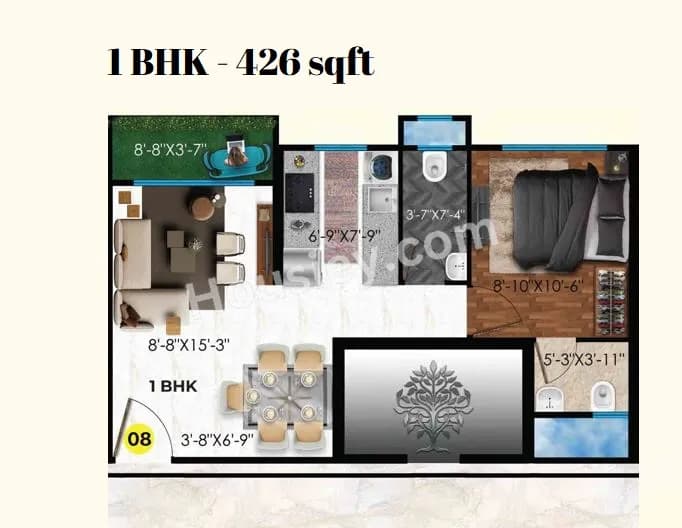 Unit plan - 426 sq.ft.