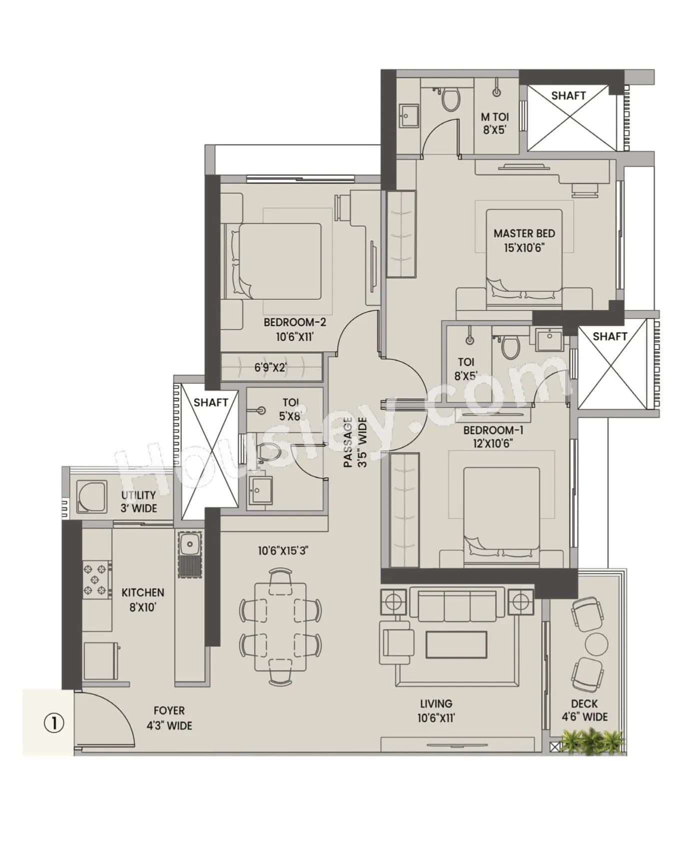 Unit plan - 1118 sq.ft.