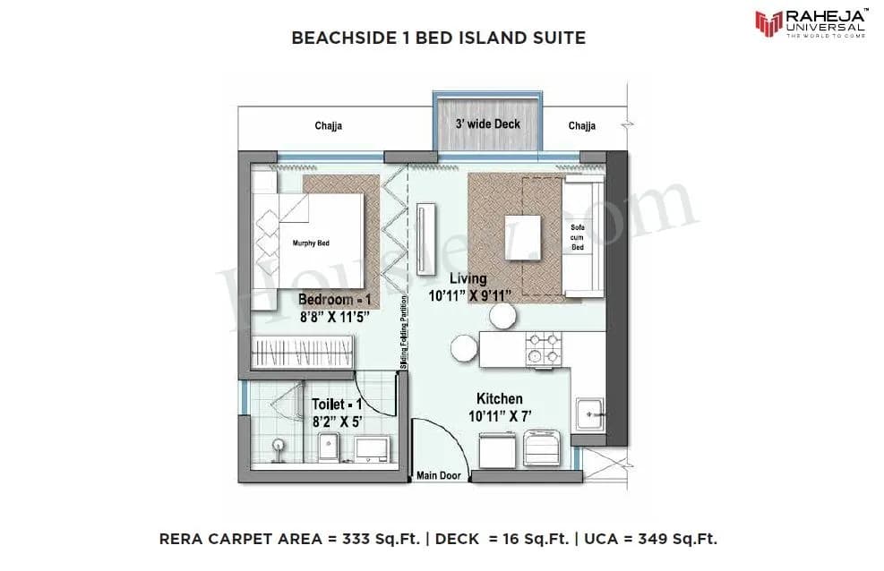 Unit plan - 333 sq.ft.