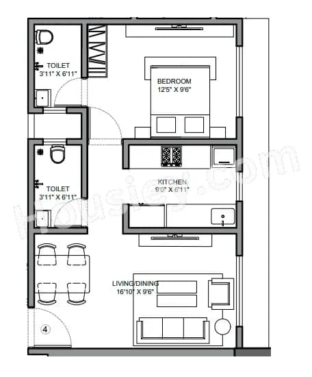 Unit plan - 440 sq.ft.