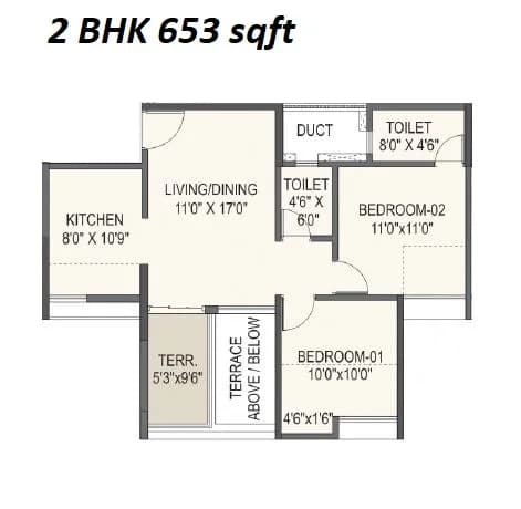 Unit plan - 653 sq.ft.