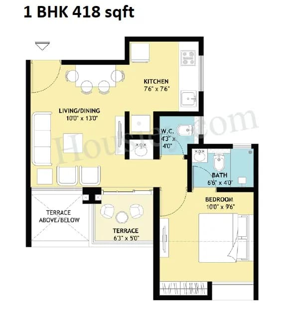 Unit plan - 418 sq.ft.
