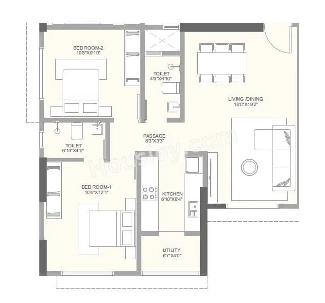 Unit plan - 665 sq.ft.