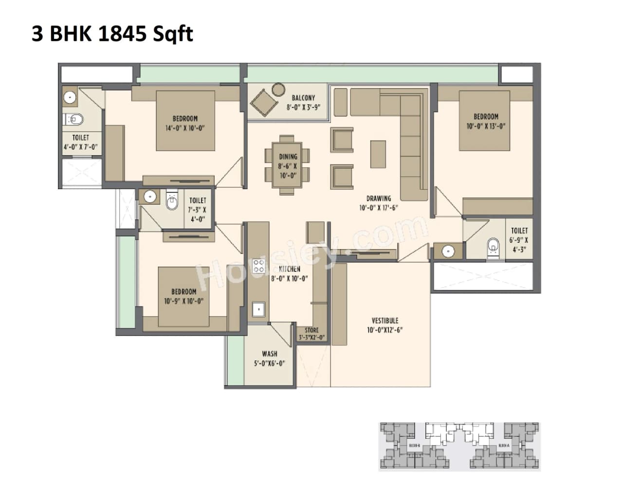 Unit plan - 1107 sq.ft.