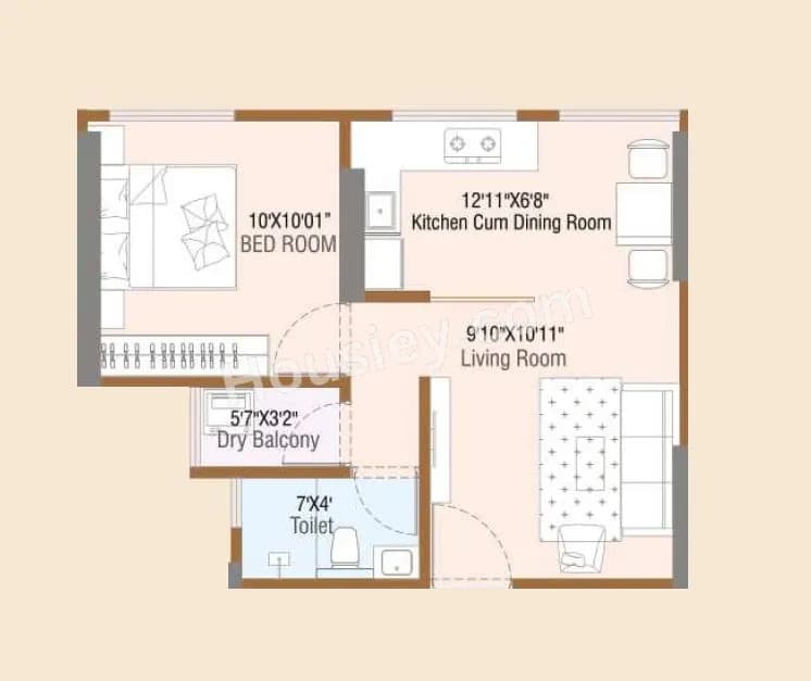 Unit plan - 381 sq.ft.