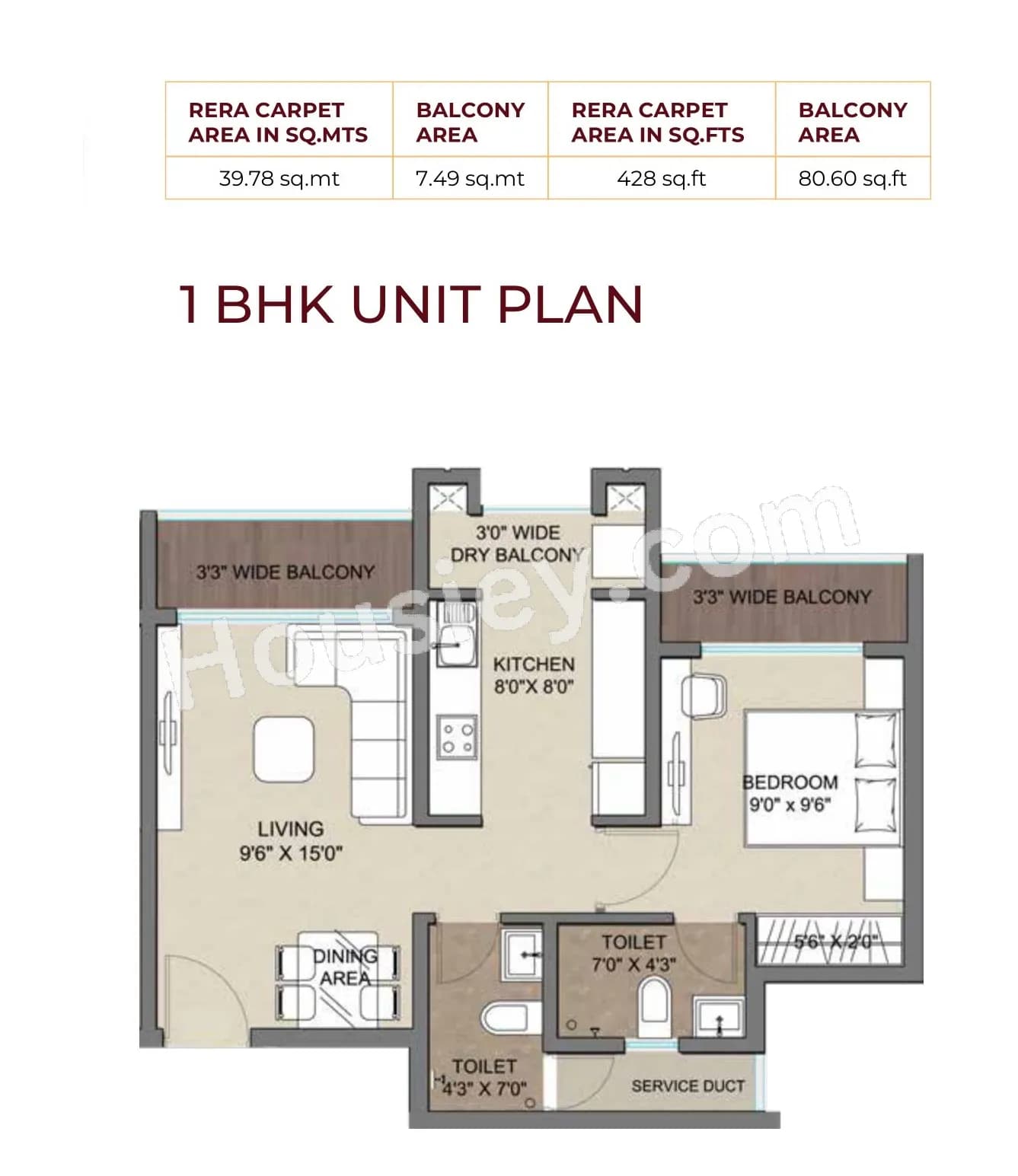 Unit plan - 508 sq.ft.