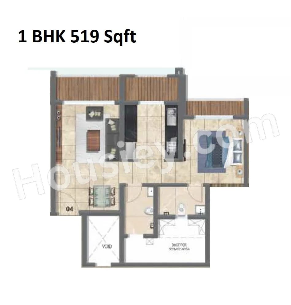 Unit plan - 519 sq.ft.