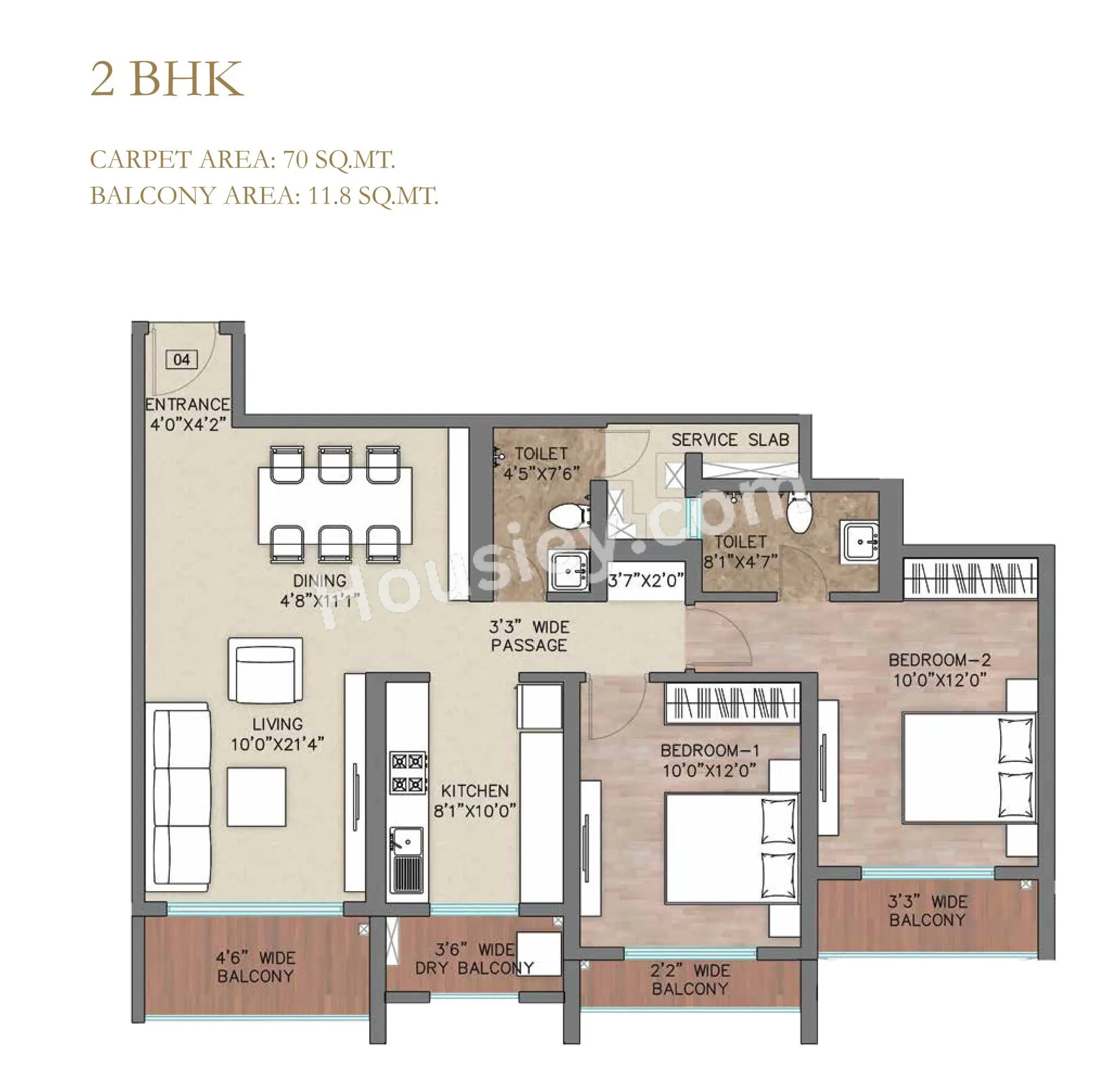Unit plan - 880 sq.ft.