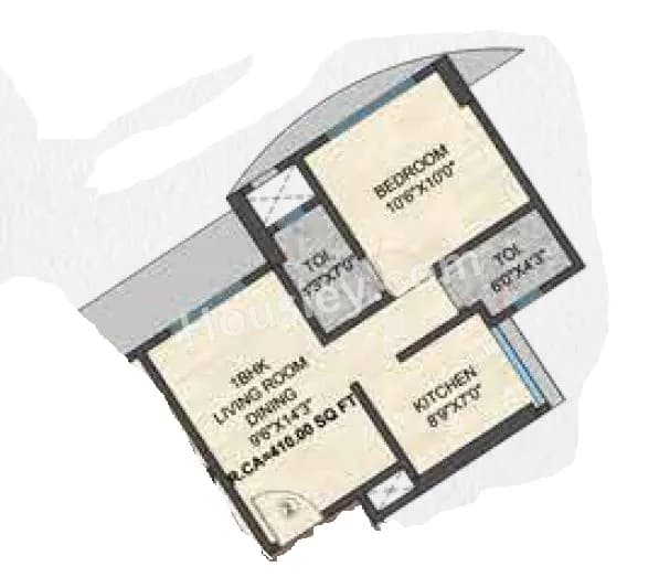 Unit plan - 410 sq.ft.