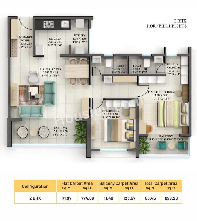 Unit plan - 774 sq.ft.