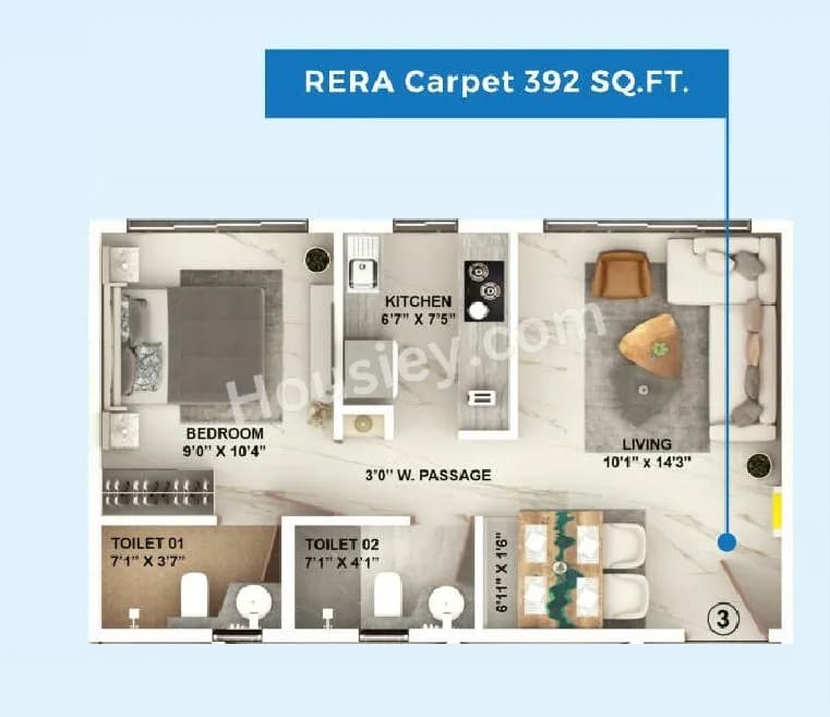 Unit plan - 392 sq.ft.