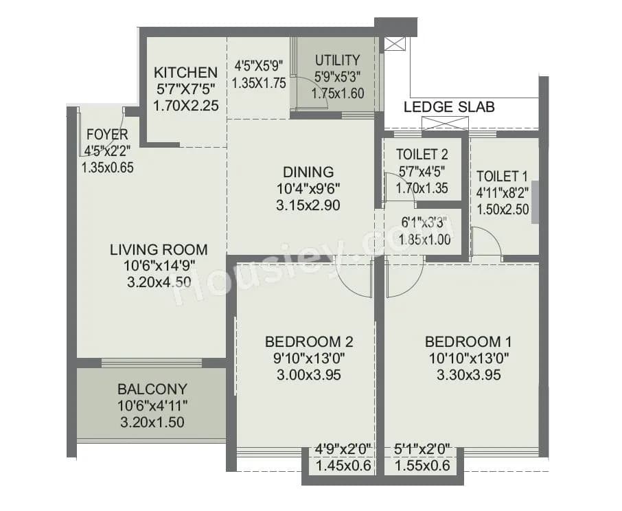 Unit plan - 836 sq.ft.