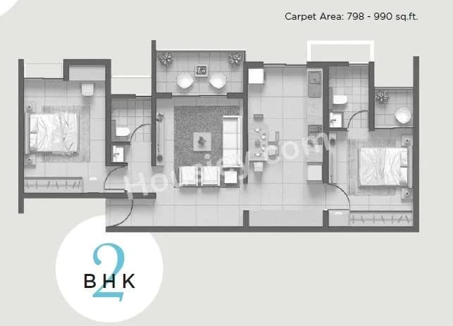 Unit plan - 799 sq.ft.