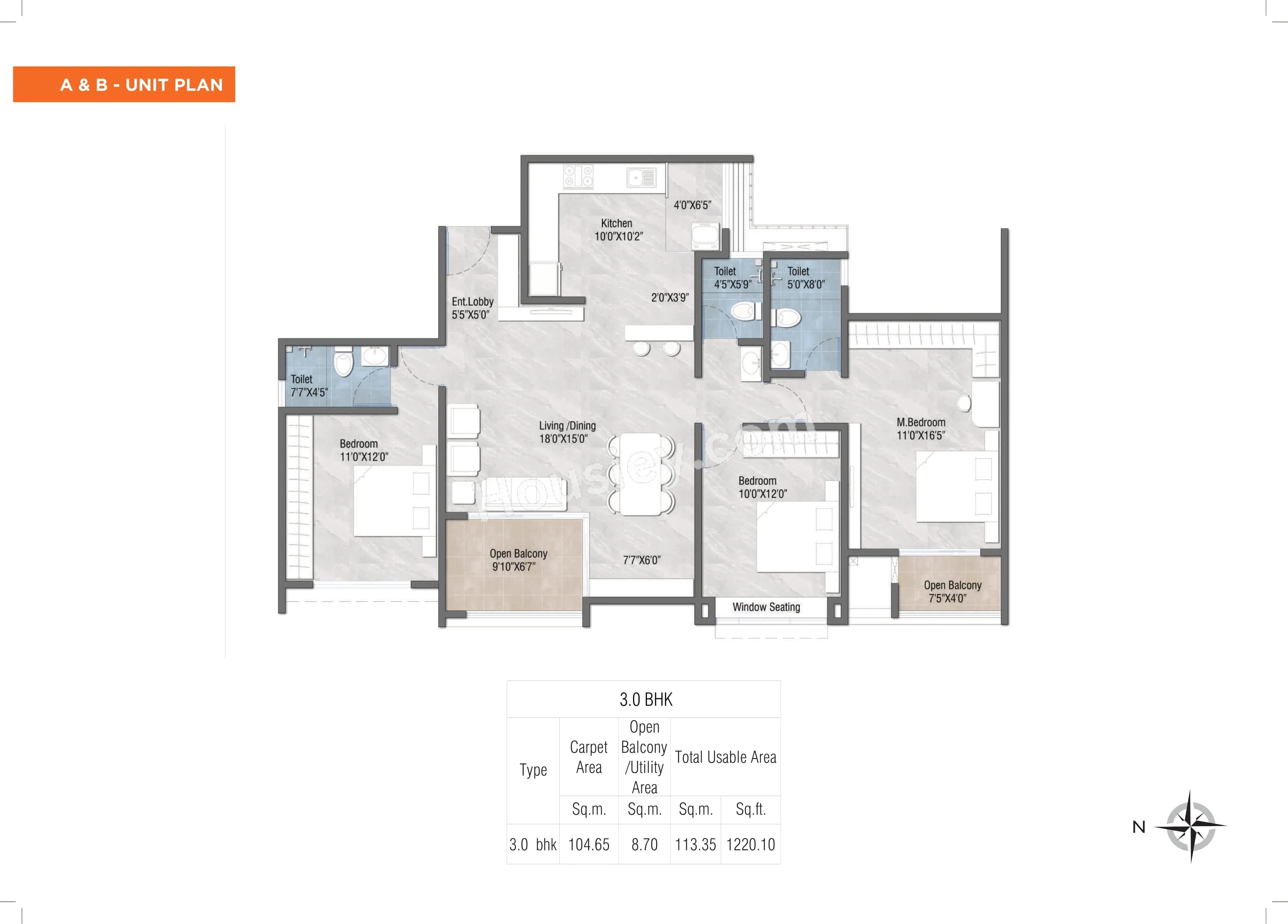 Unit plan - 1220 sq.ft.