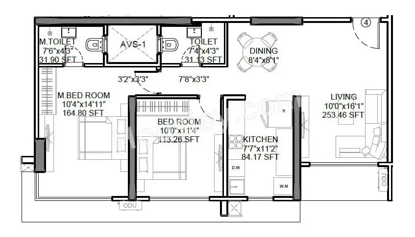 Unit plan - 700 sq.ft.