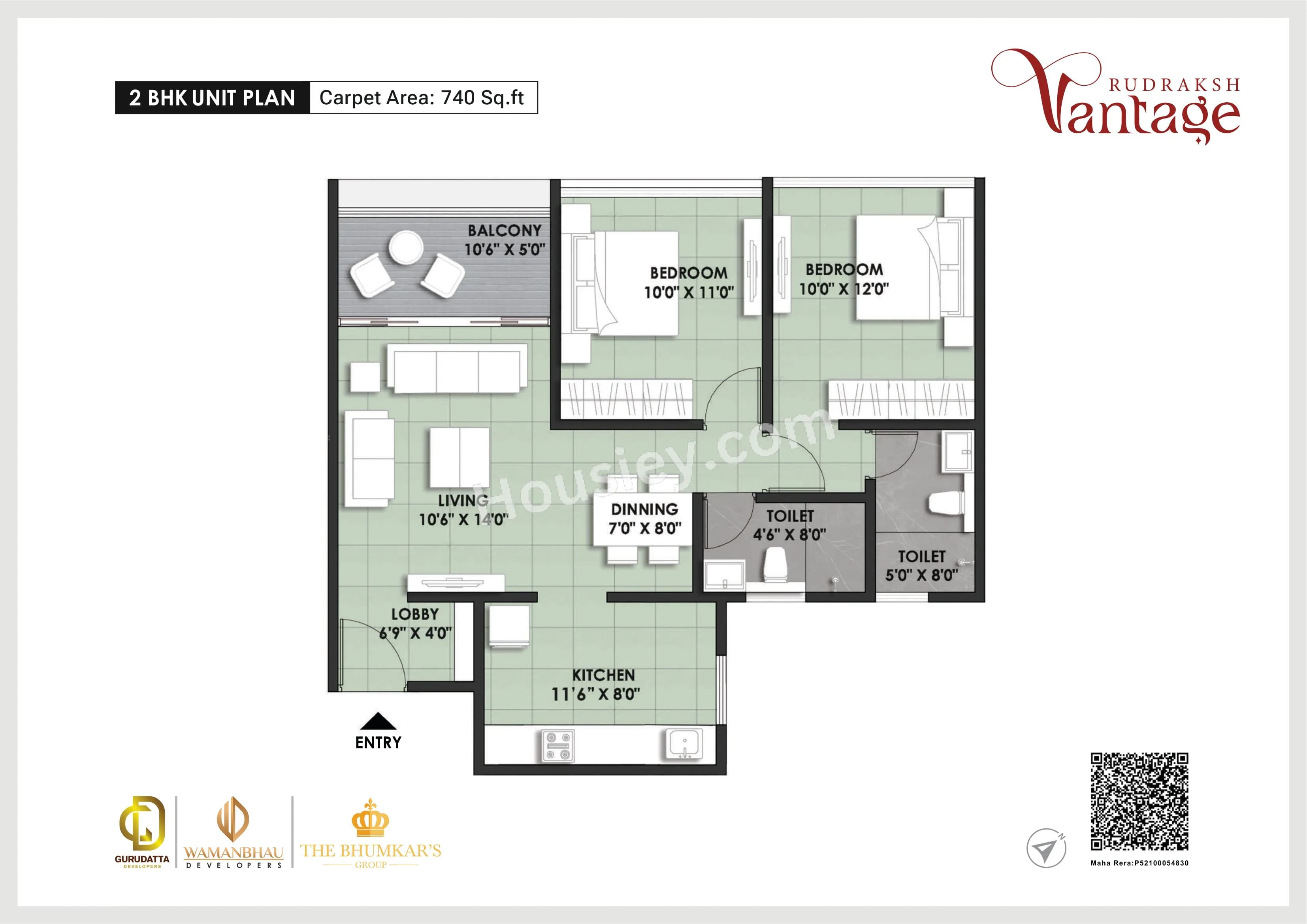 Unit plan - 740 sq.ft.