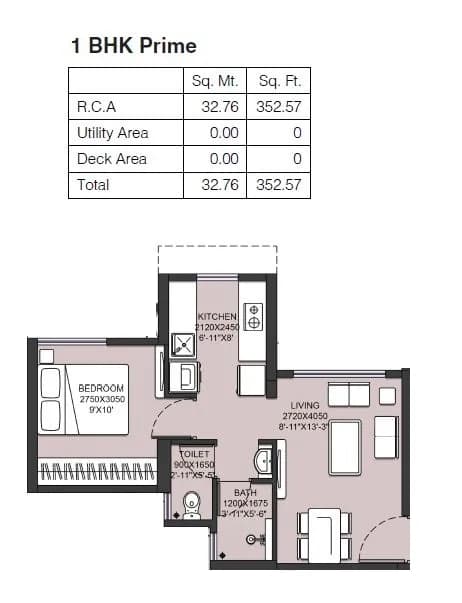 Unit plan - 352 sq.ft.