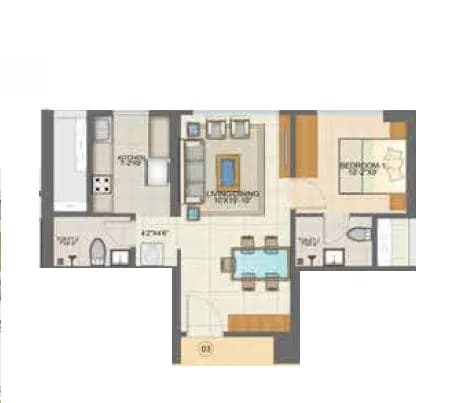 Unit plan - 462 sq.ft.