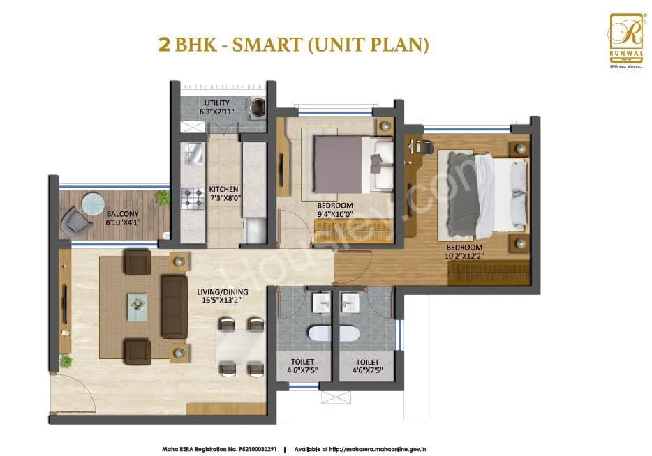 Unit plan - 666 sq.ft.