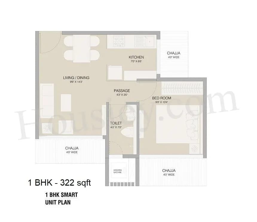Unit plan - 322 sq.ft.