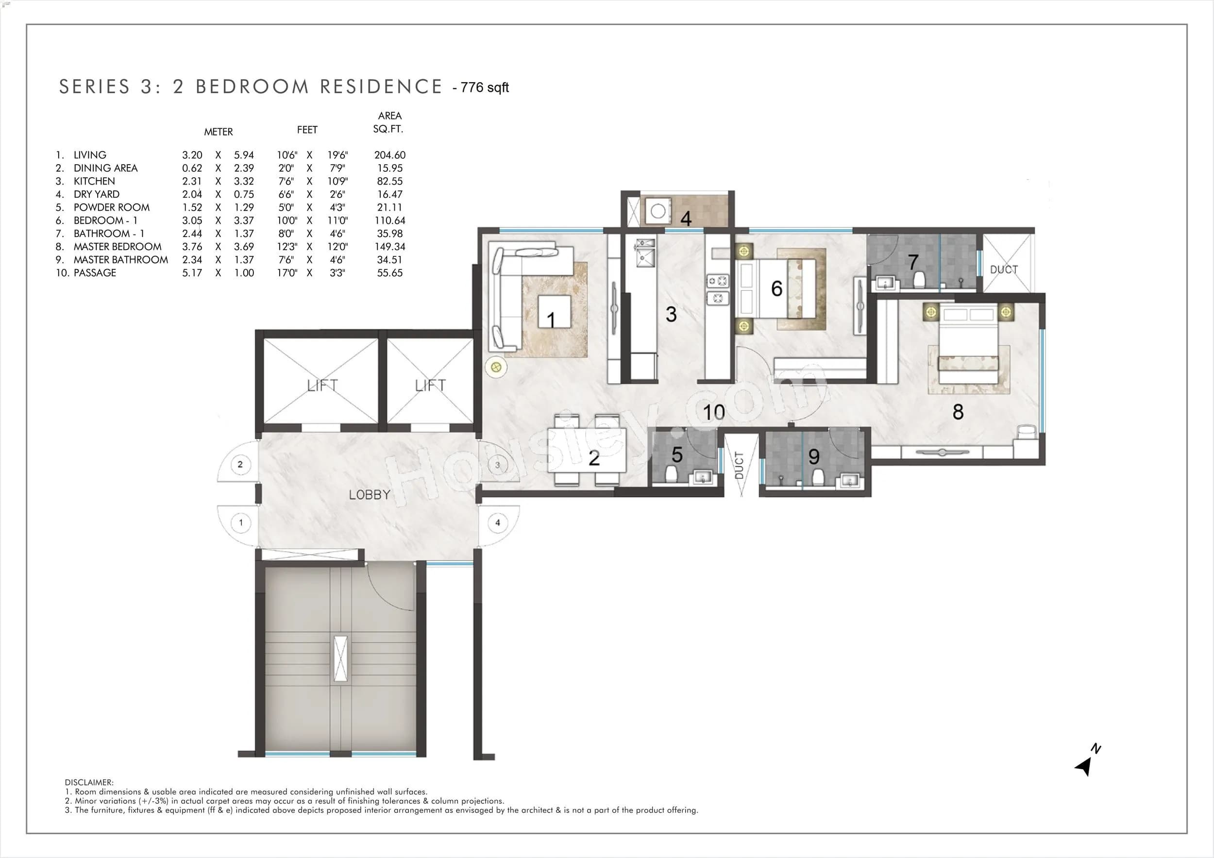 Unit plan - 776 sq.ft.