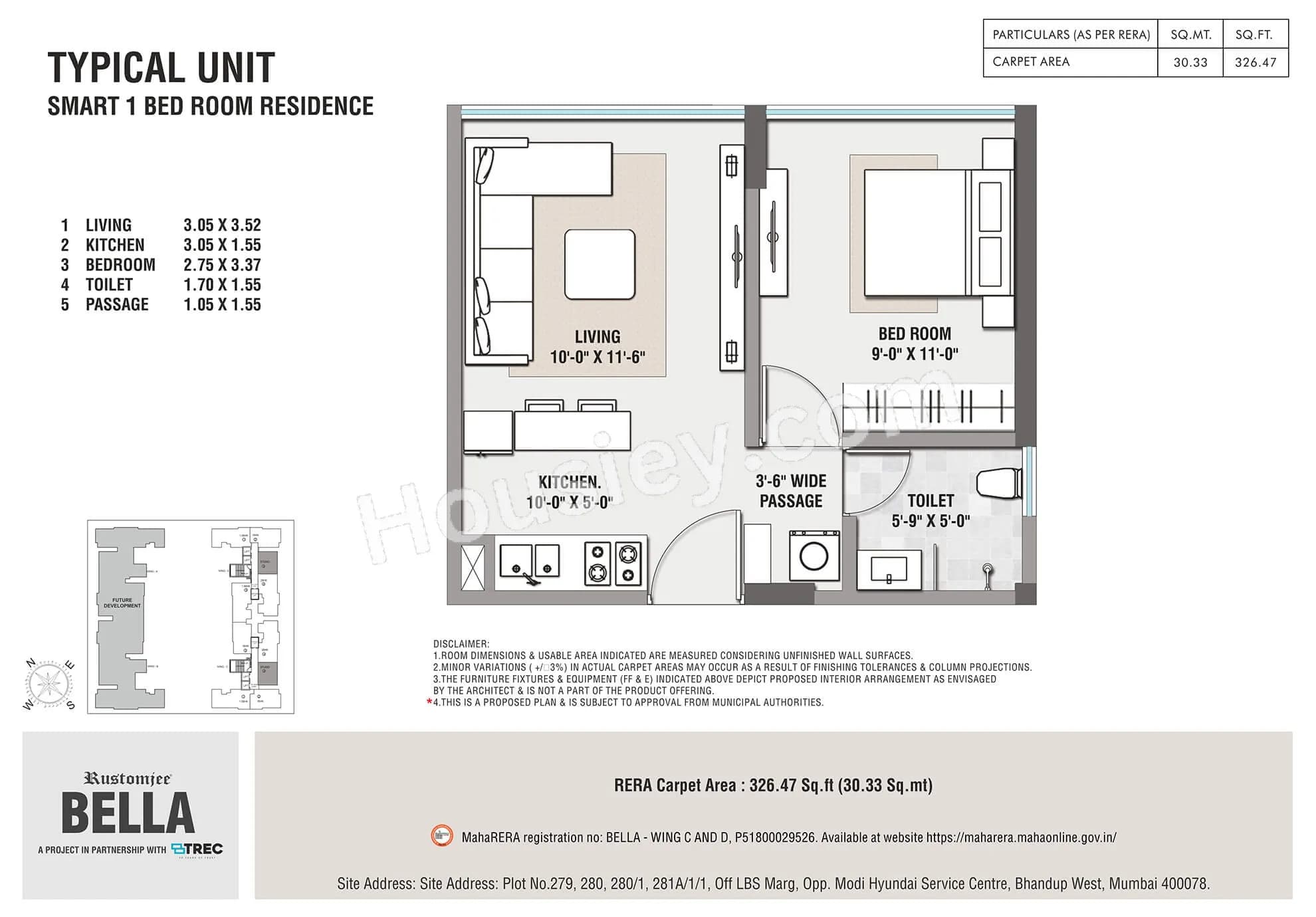 Unit plan - 326 sq.ft.