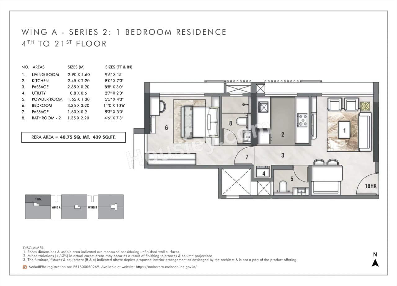 Unit plan - 439 sq.ft.