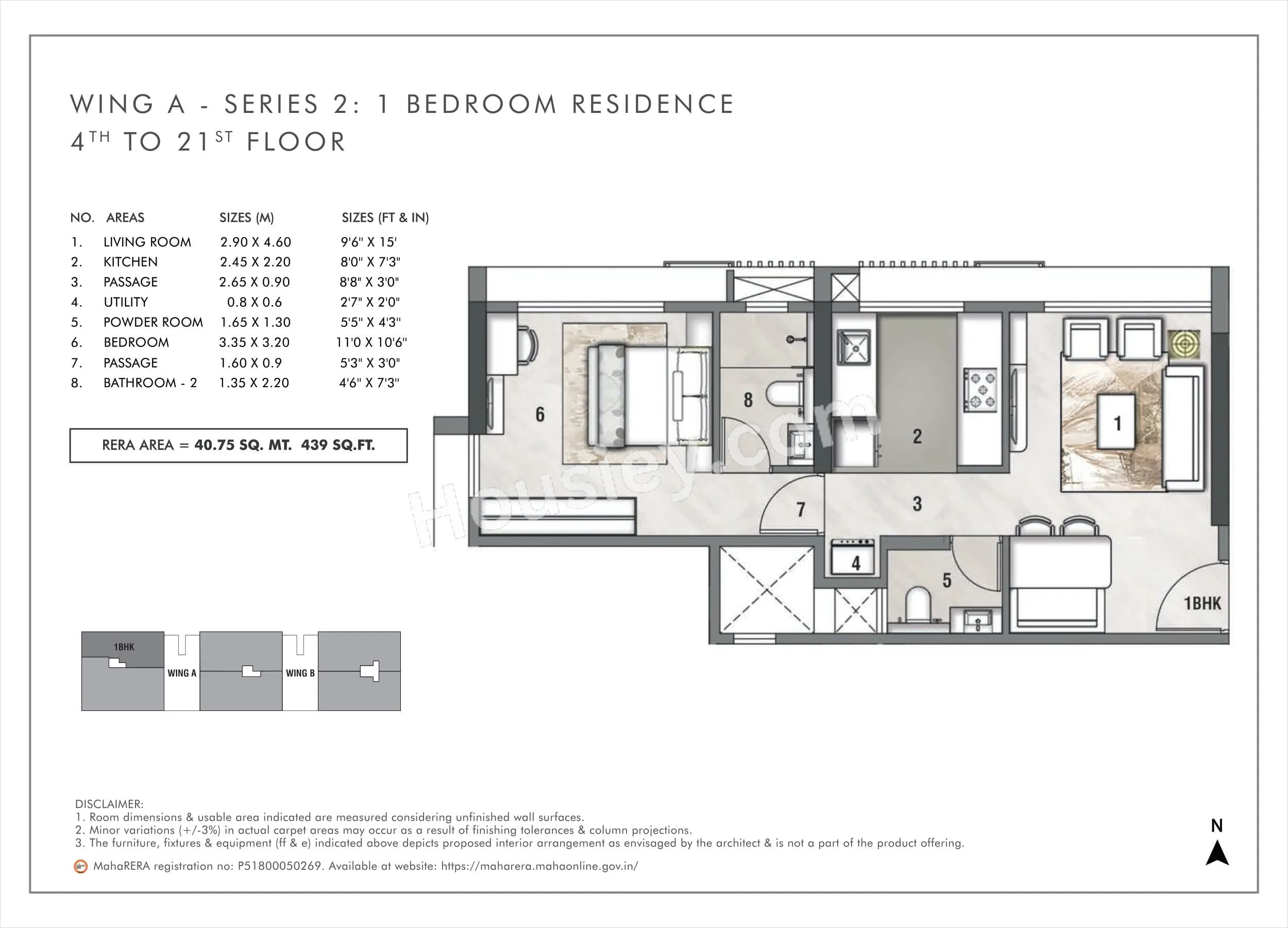 Unit plan - 439 sq.ft.