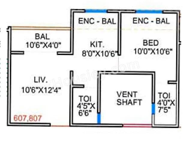 Unit plan - 450 sq.ft.