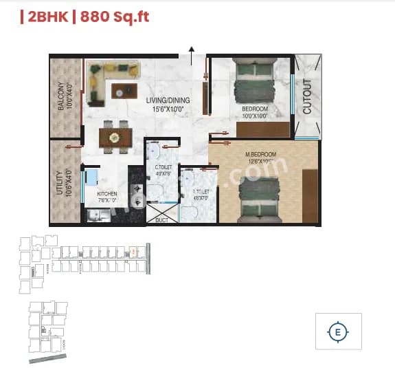 Unit plan - 616 sq.ft.