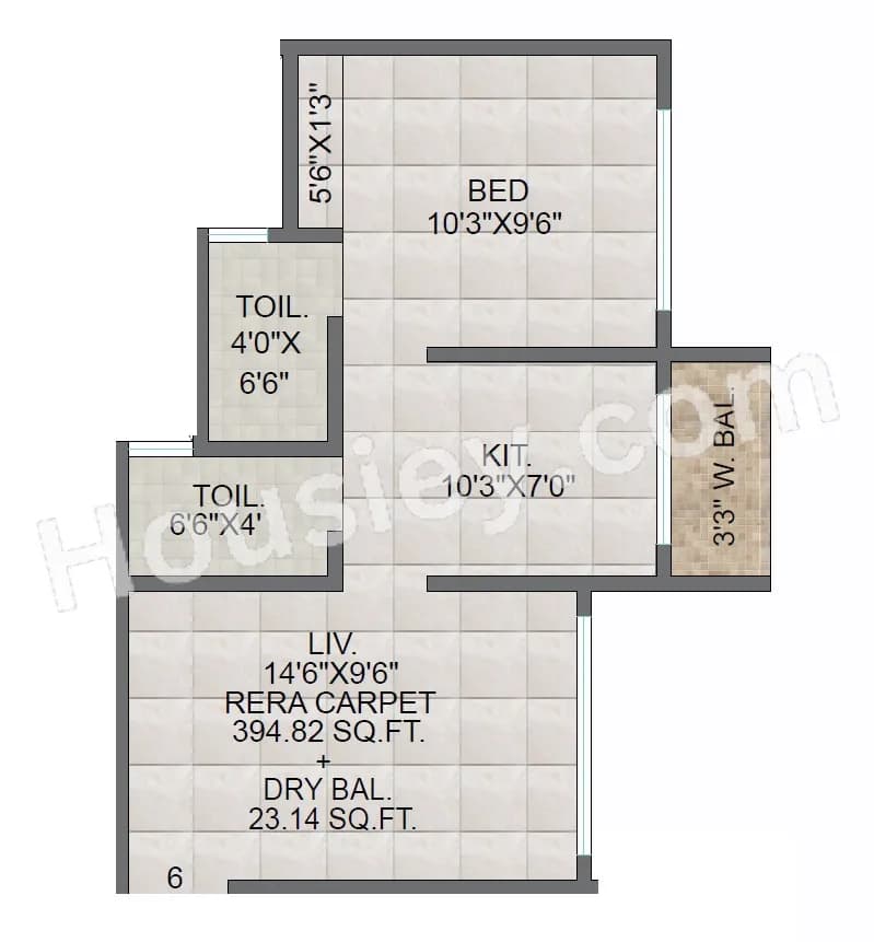 Unit plan - 395 sq.ft.