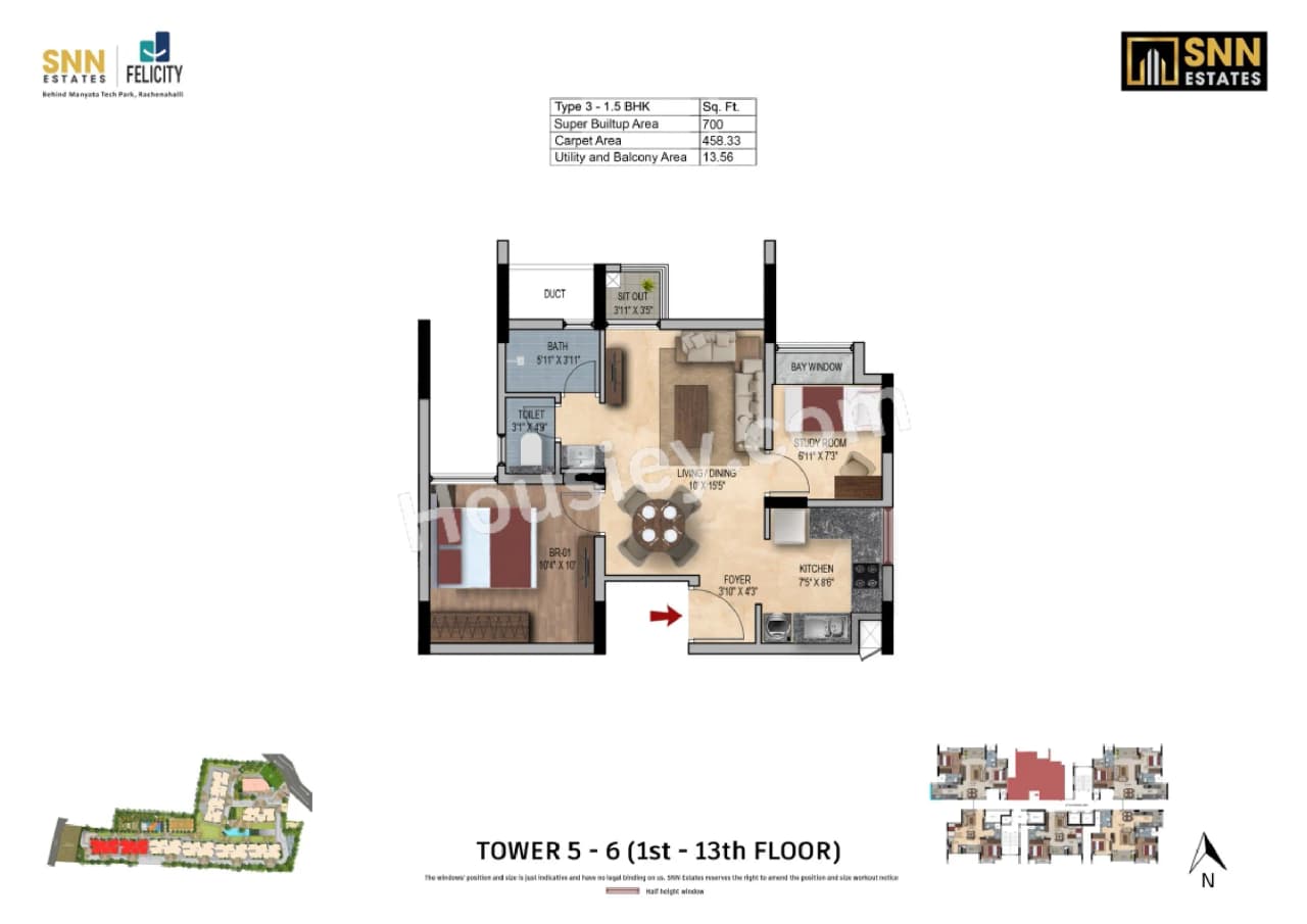 Unit plan - 458 sq.ft.