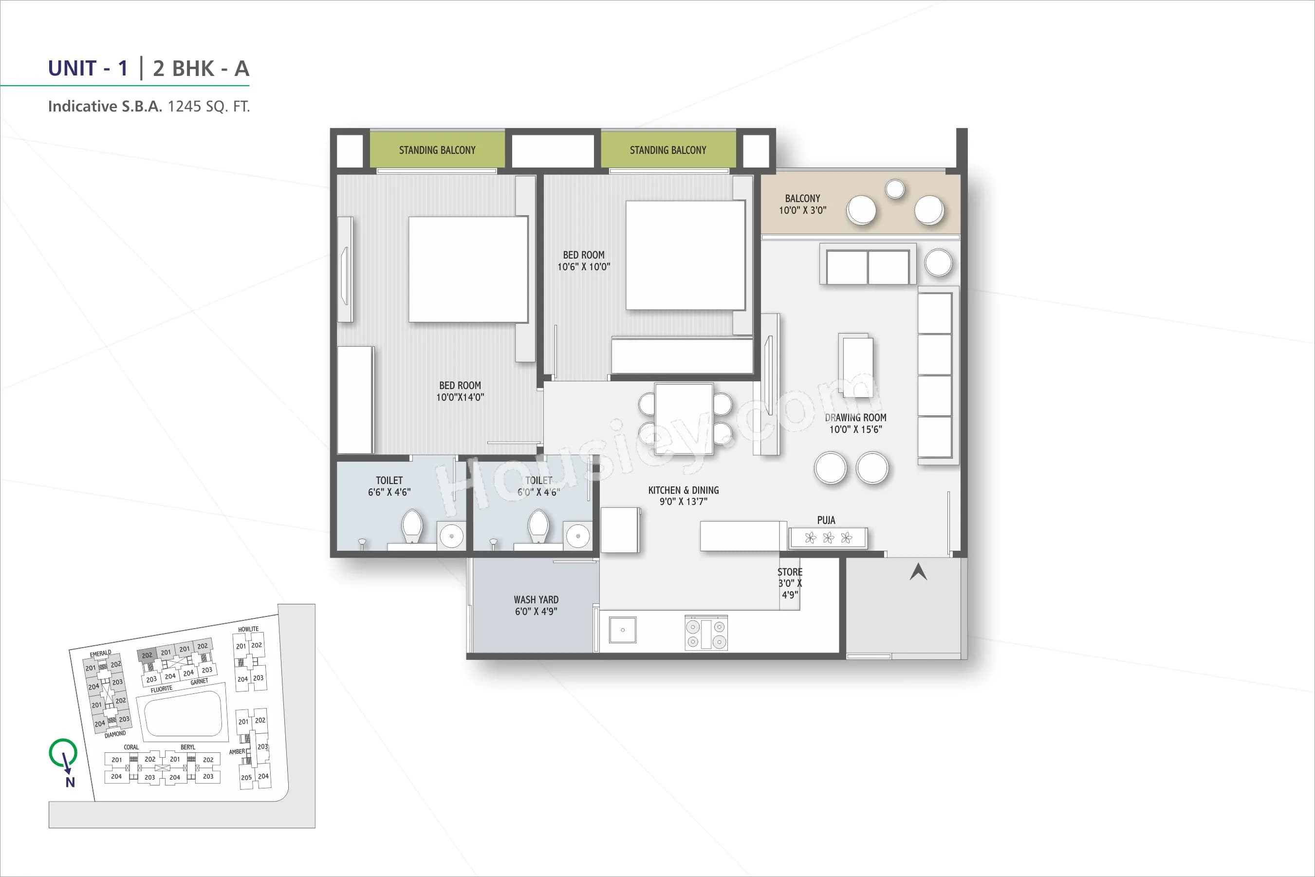 Unit plan - 710 sq.ft.