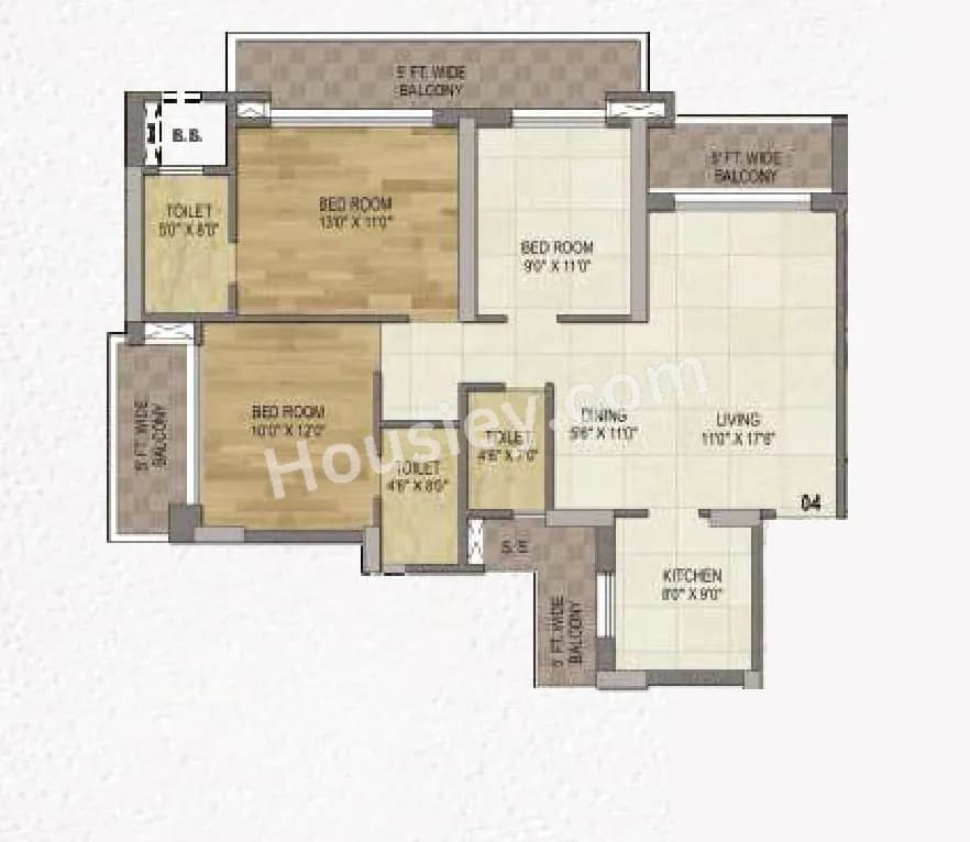 Unit plan - 1156 sq.ft.