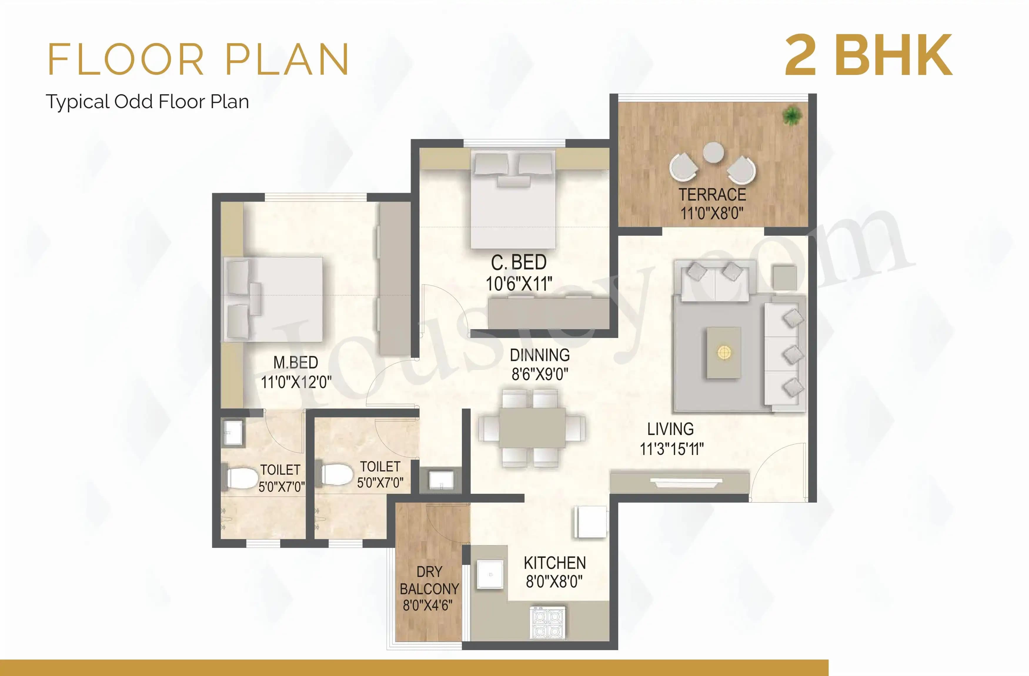 Unit plan - 765 sq.ft.