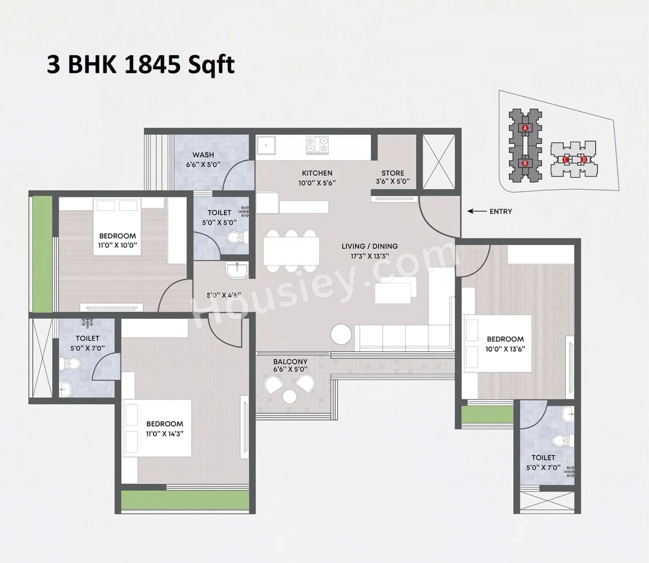 Unit plan - 1014 sq.ft.