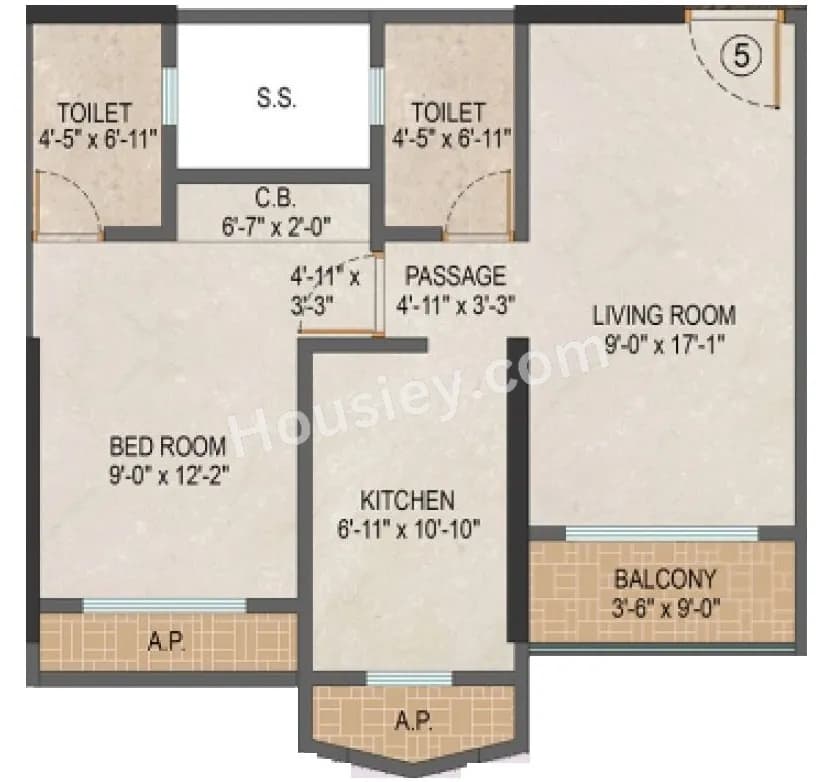 Unit plan - 476 sq.ft.