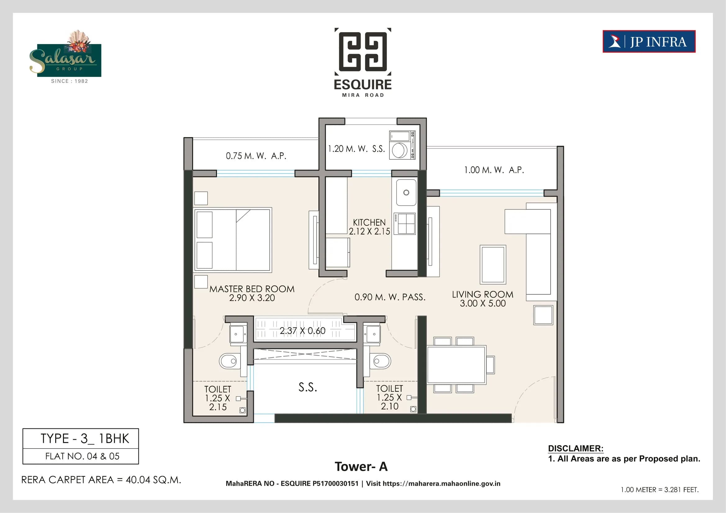 Unit plan - 520 sq.ft.