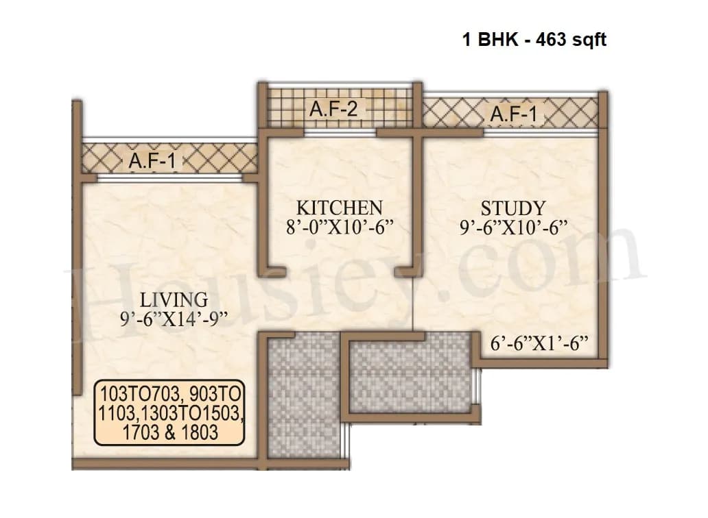 Unit plan - 463 sq.ft.