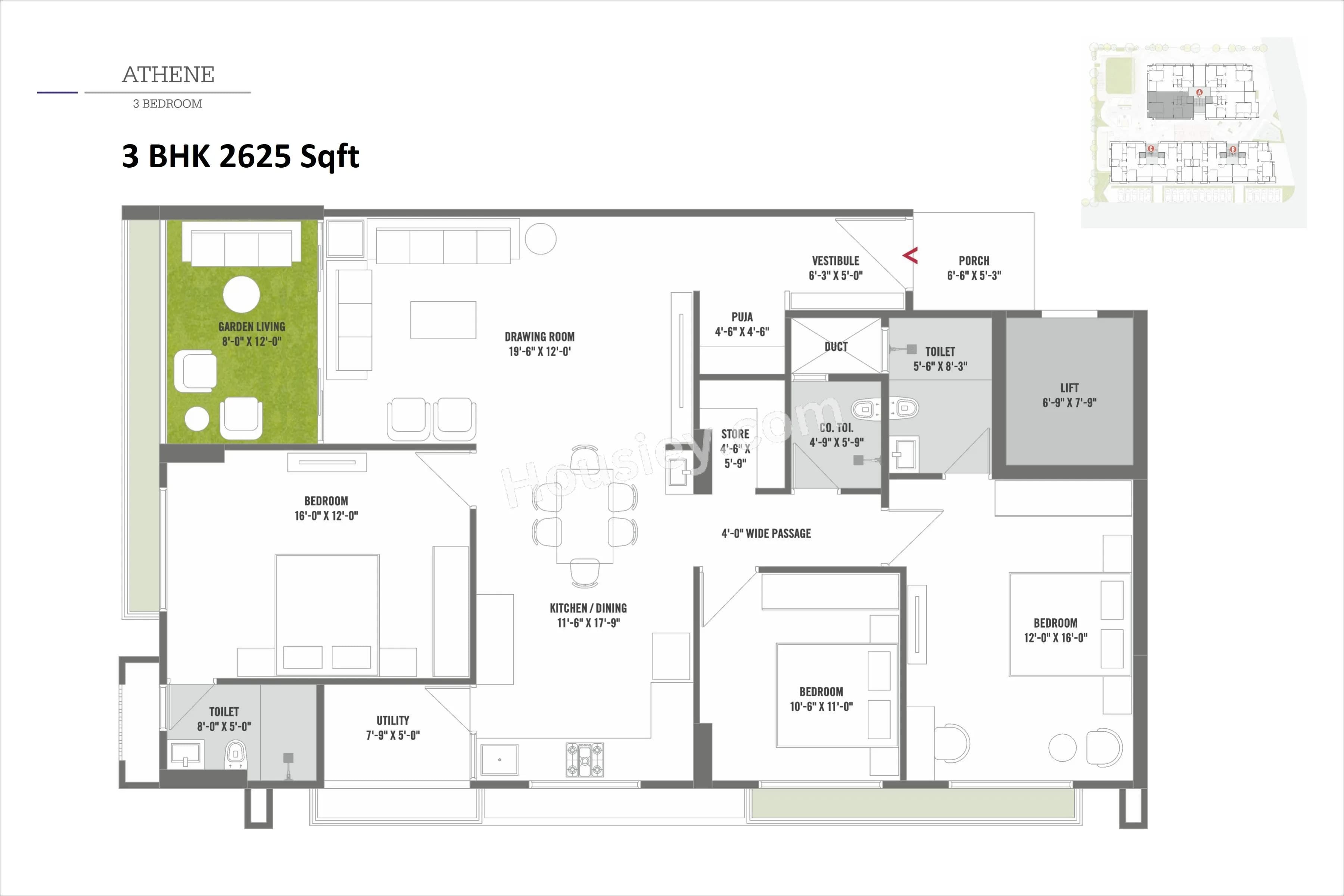 Unit plan - 1443 sq.ft.