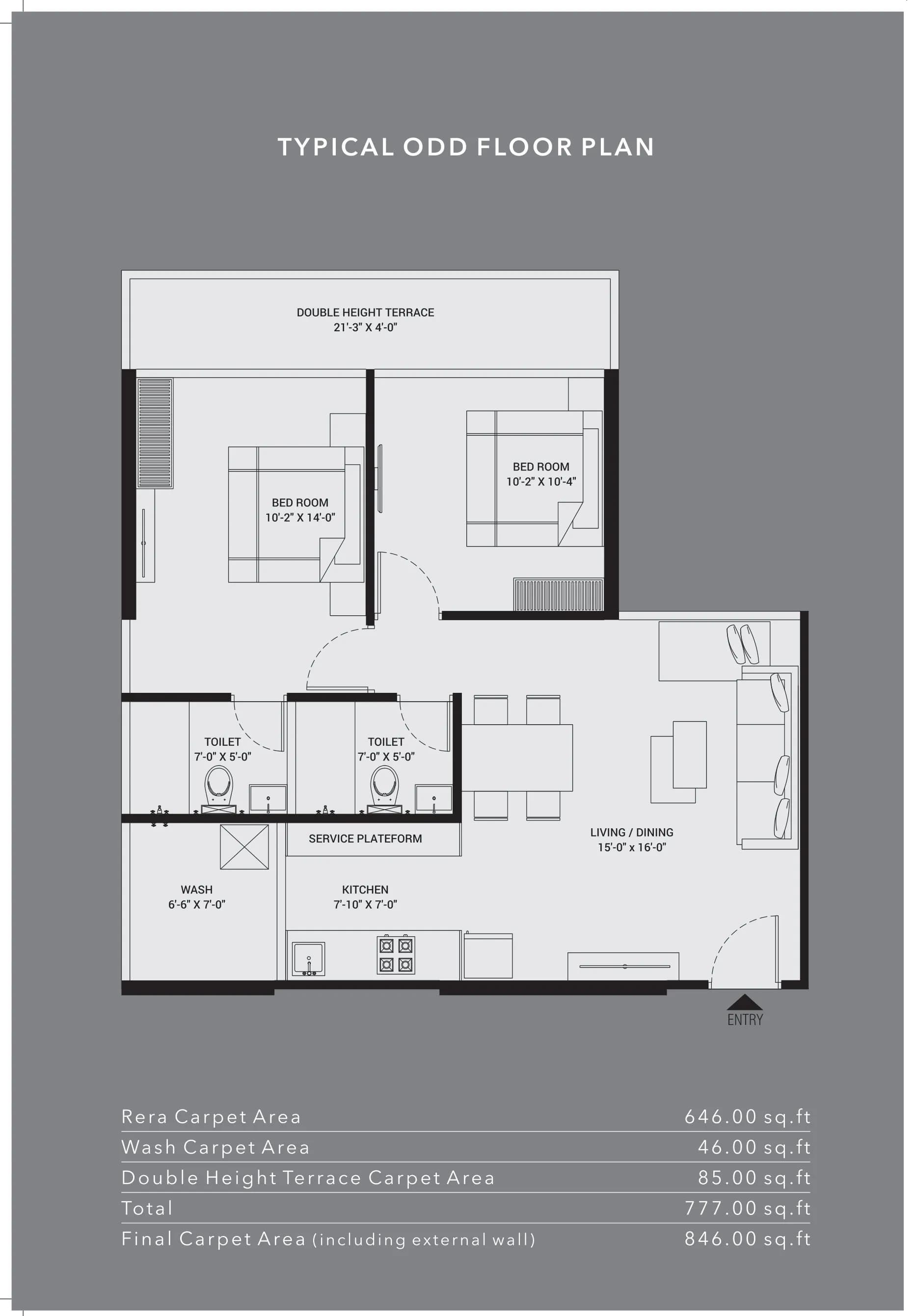 Unit plan - 846 sq.ft.