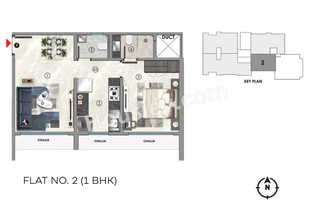 Unit plan - 455 sq.ft.