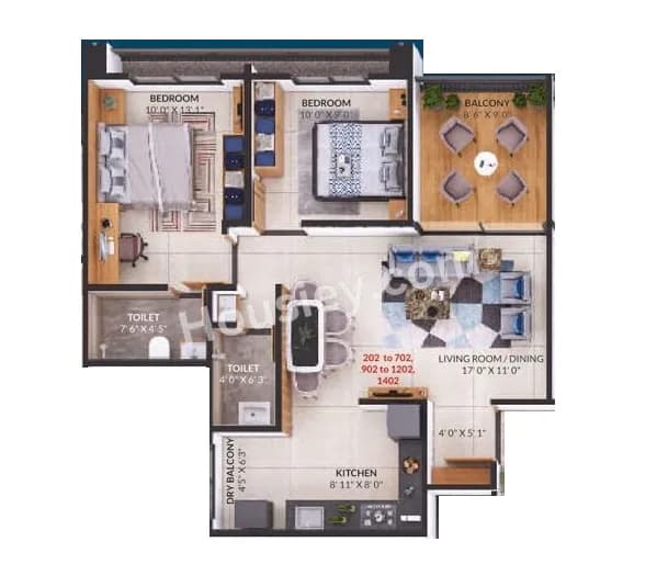Unit plan - 714 sq.ft.