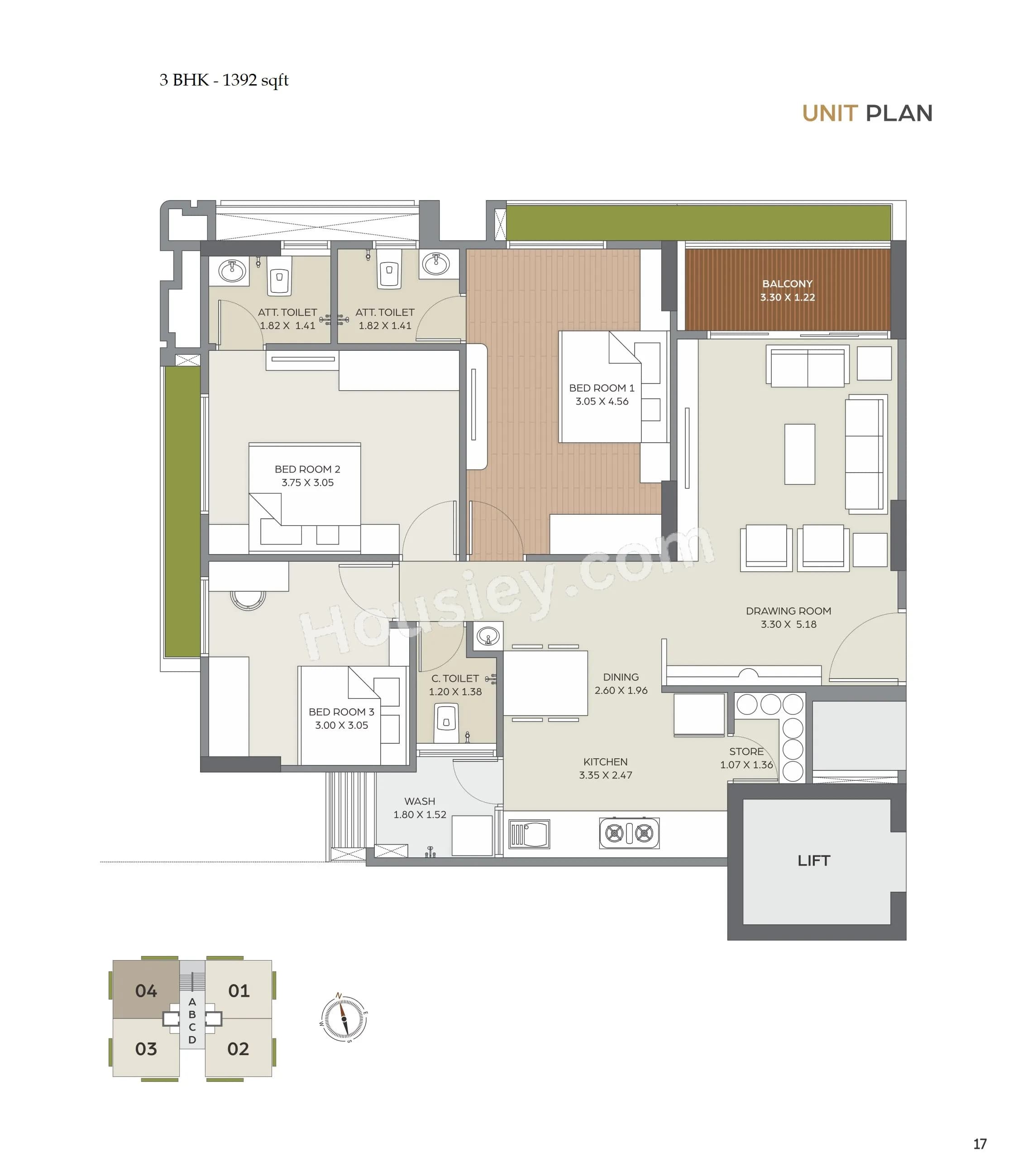 Unit plan - 960 sq.ft.