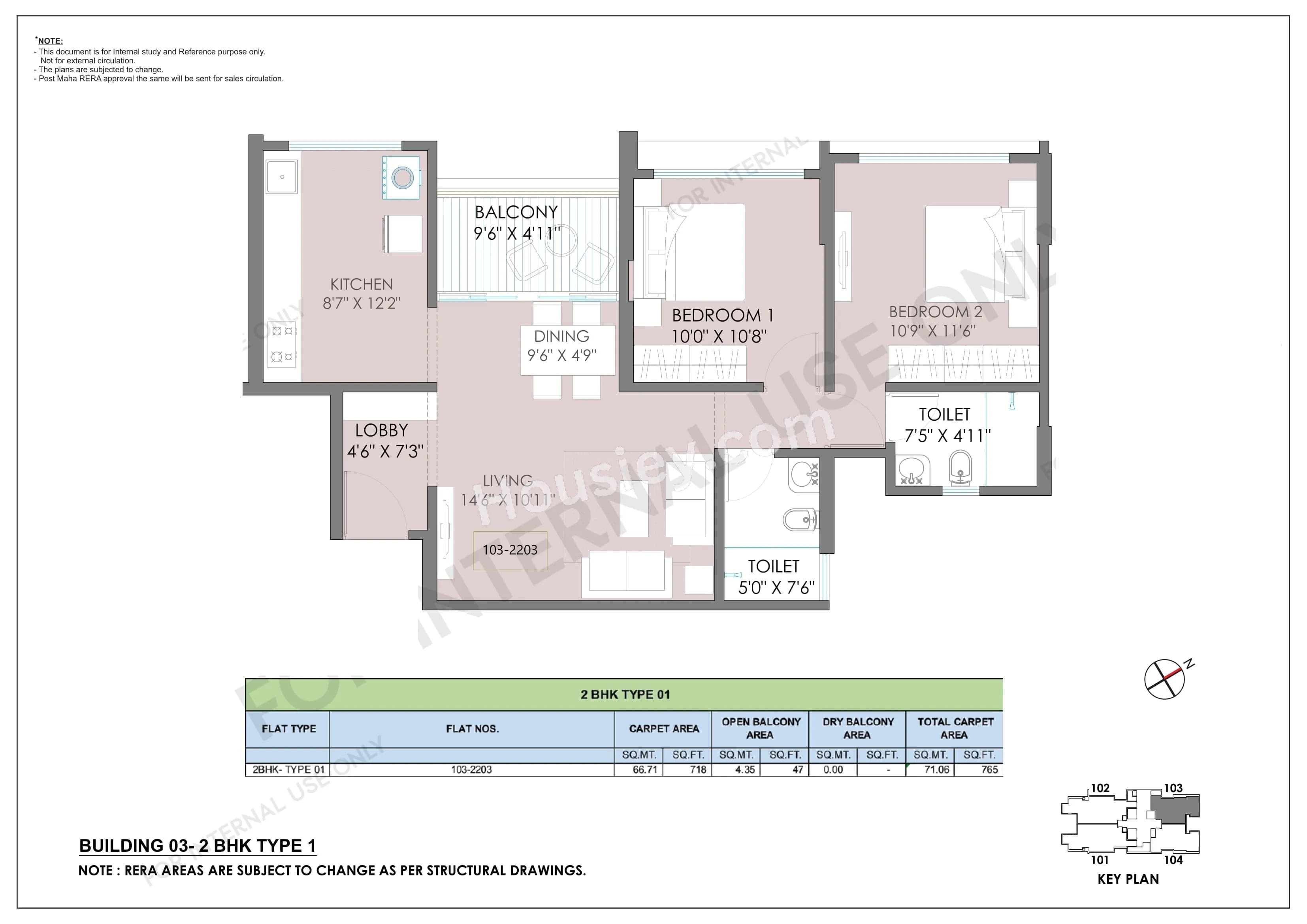Unit plan - 765 sq.ft.